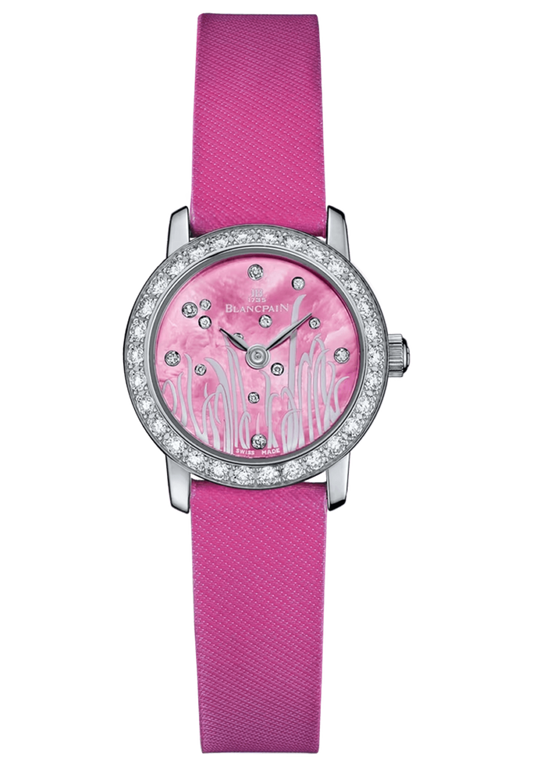 Blancpain Ladybird Ultraplate Pink Mother of Pearl Satin Diamond Ladies Watch - 0062 1954G 52A