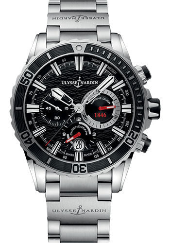 Ulysse Nardin Diver Chronograph 44 mm - Steel Case - Black Dial - Steel Bracelet