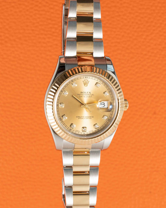 Rolex Datejust II 41mm 116333 Yellow Gold on Oyster Bracelet With Diamond Markers