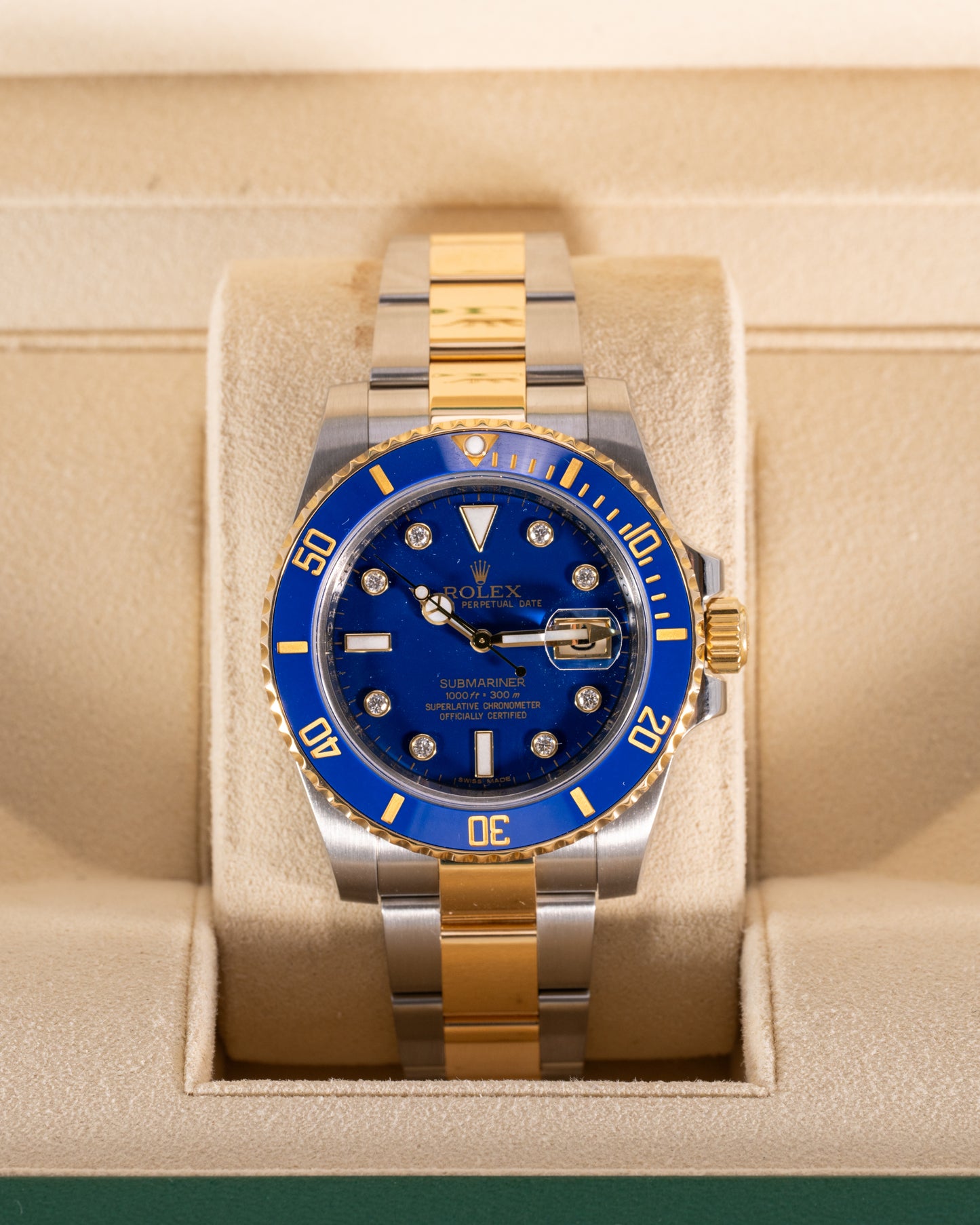 Rolex Submariner Date 40mm 116613LB Bluesy with Factory Serti Dial 2010