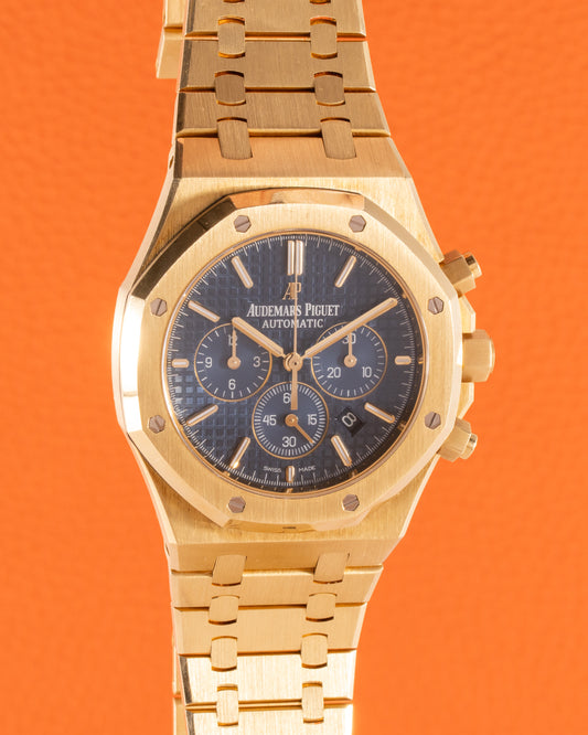 Audemars Piguet Royal Oak 41mm 26320BA.OO.1220BA.02 Yellow Gold Blue Dial Chronograph 2016