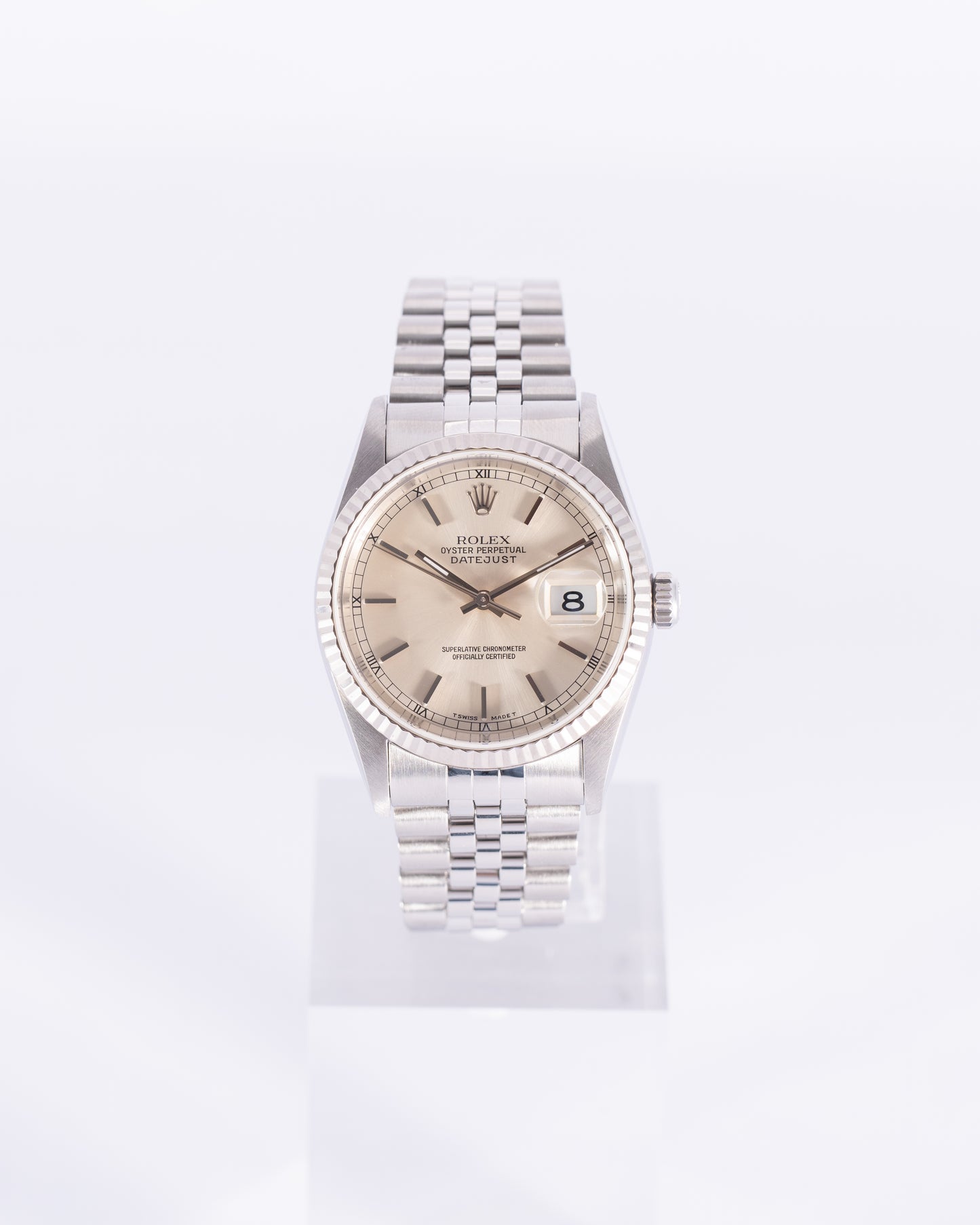 Rolex Datejust 36mm 16220 Silver Dial on Jubilee