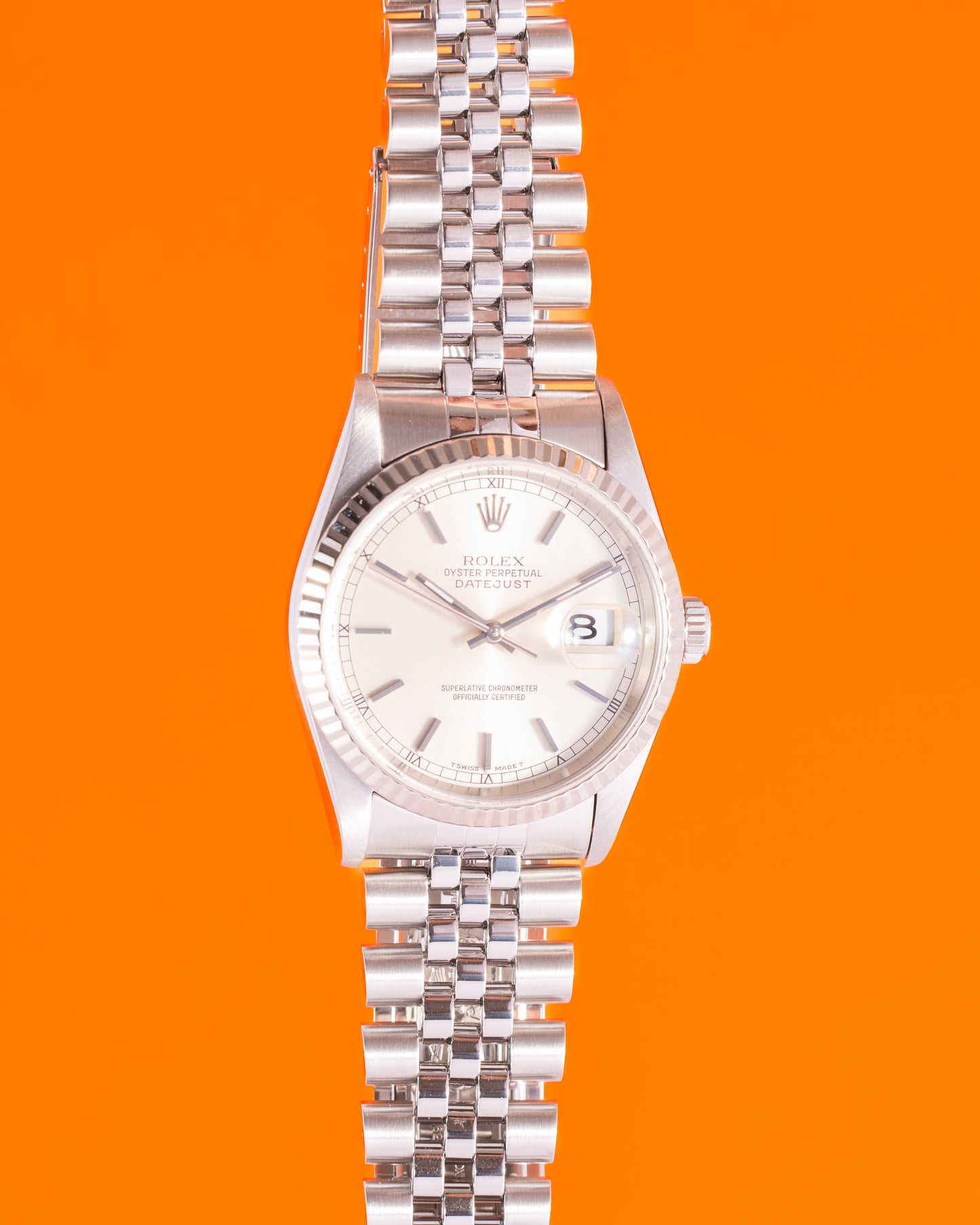 Rolex Datejust 36mm 16220 Silver Dial on Jubilee