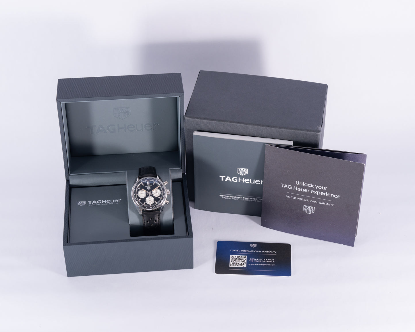 Tag Heuer Carrera CBS2210 Reverse Panda Glass Box Chronograph