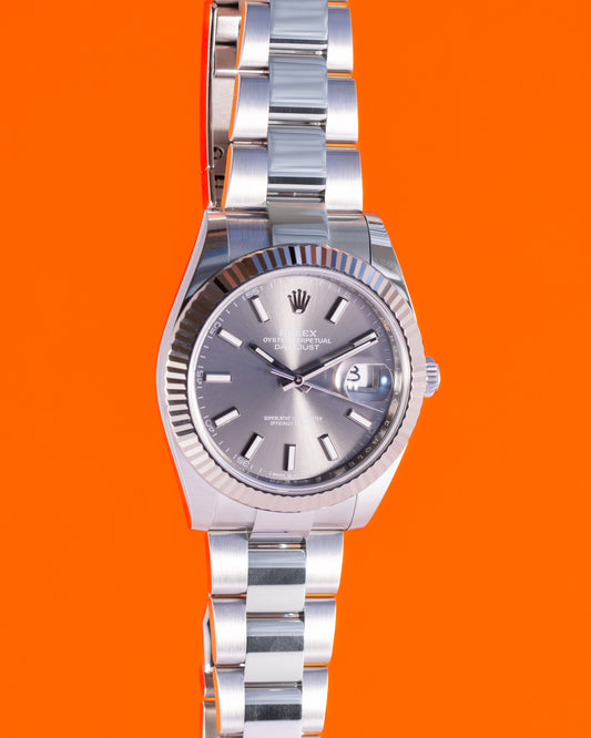 Rolex Datejust 41mm 126334 Fluted Rhodium Dial on Oyster 2023