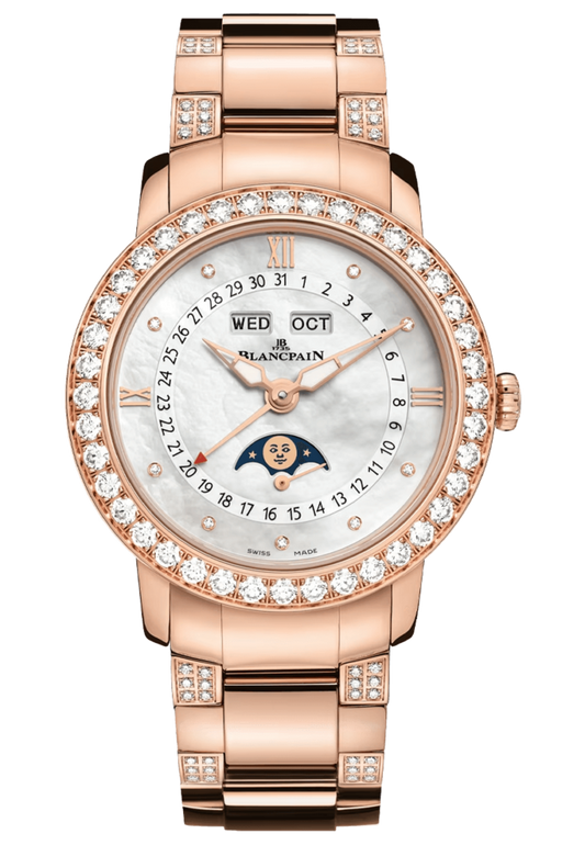 Blancpain Ladybird Quantieme Complet Red Gold Diamond Ladies Watch - 3663 2954 89B