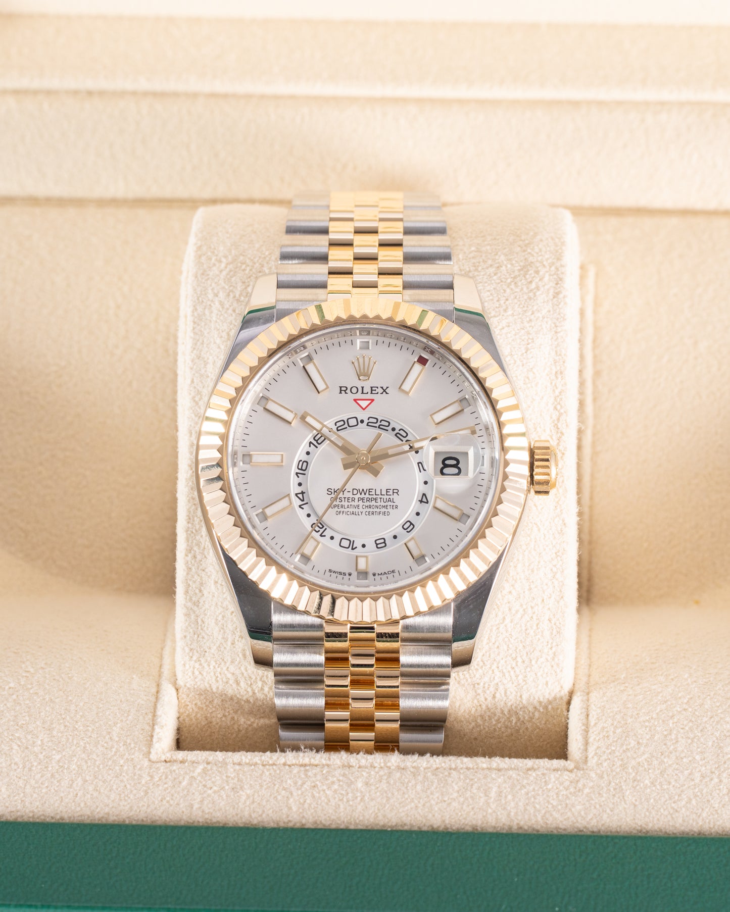 Rolex Sky Dweller 42mm 336933 White Dial Two Tone Yellow Jubilee 2023