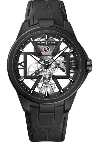 Ulysse Nardin Skeleton X 42 mm Beware of Blast - Titanium Case - Black Dial - Leather Strap