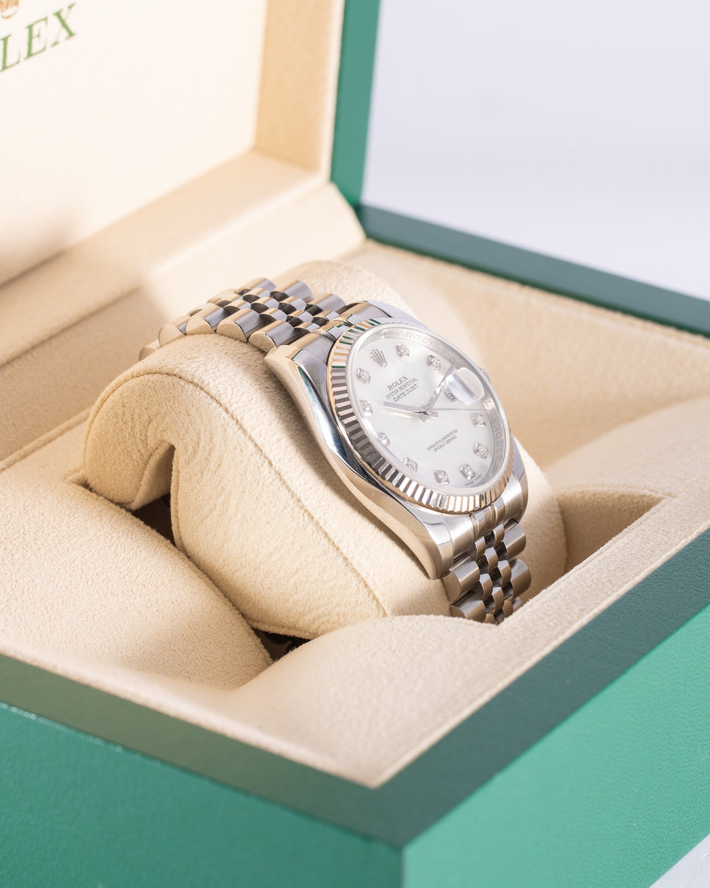 Rolex Datejust 36mm 116234 Mother Of Pearl Diamond Fluted Jubilee