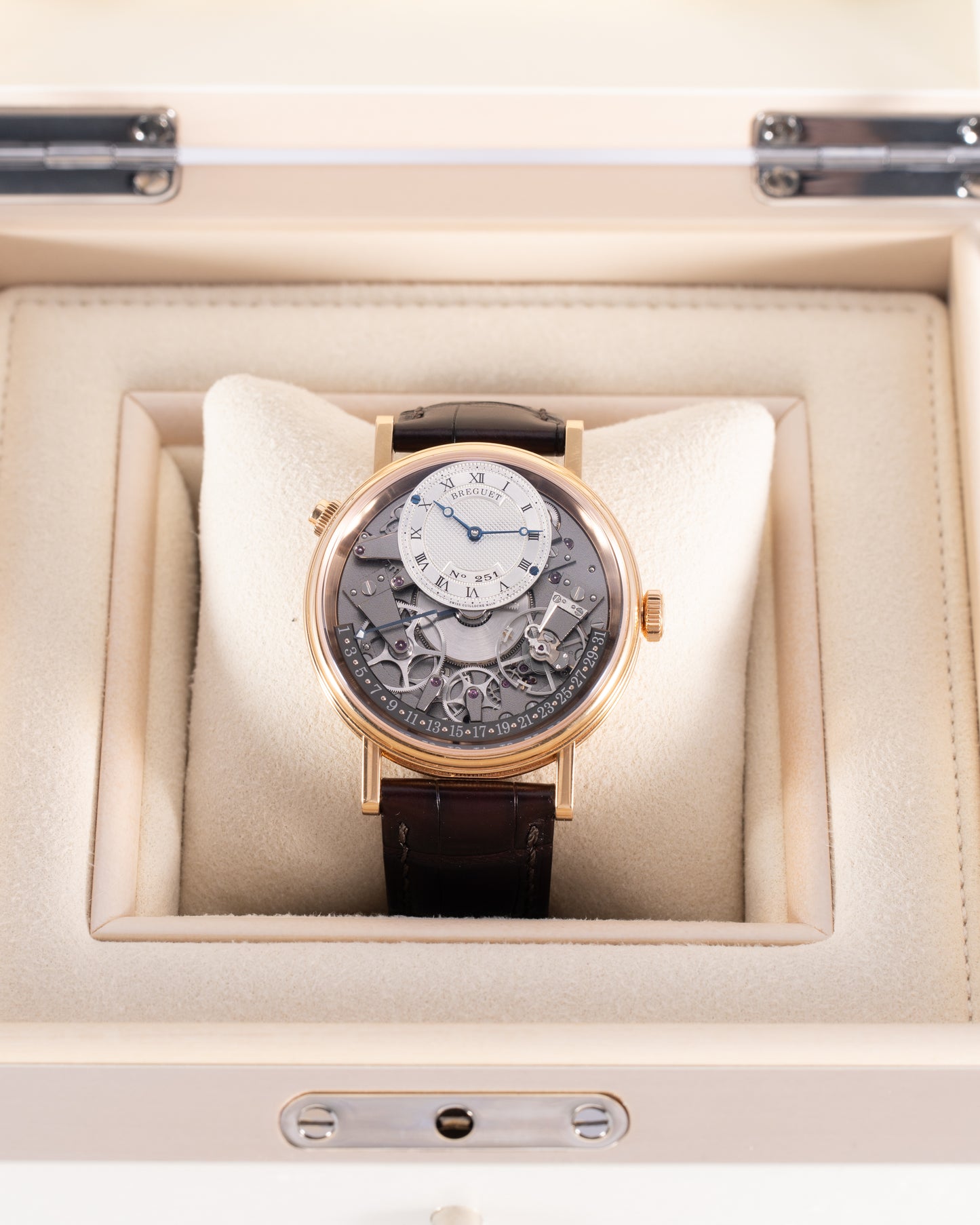 Breguet Tradition Quantieme Retrograde 40mm 7597BR/G1/9WU Rose Gold Skeleton Dial