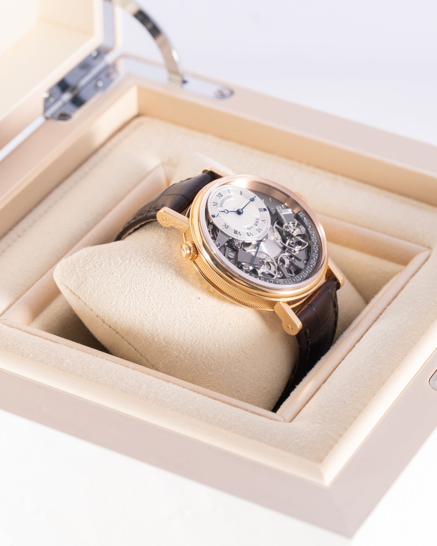 Breguet Tradition Quantieme Retrograde 40mm 7597BR/G1/9WU Rose Gold Skeleton Dial