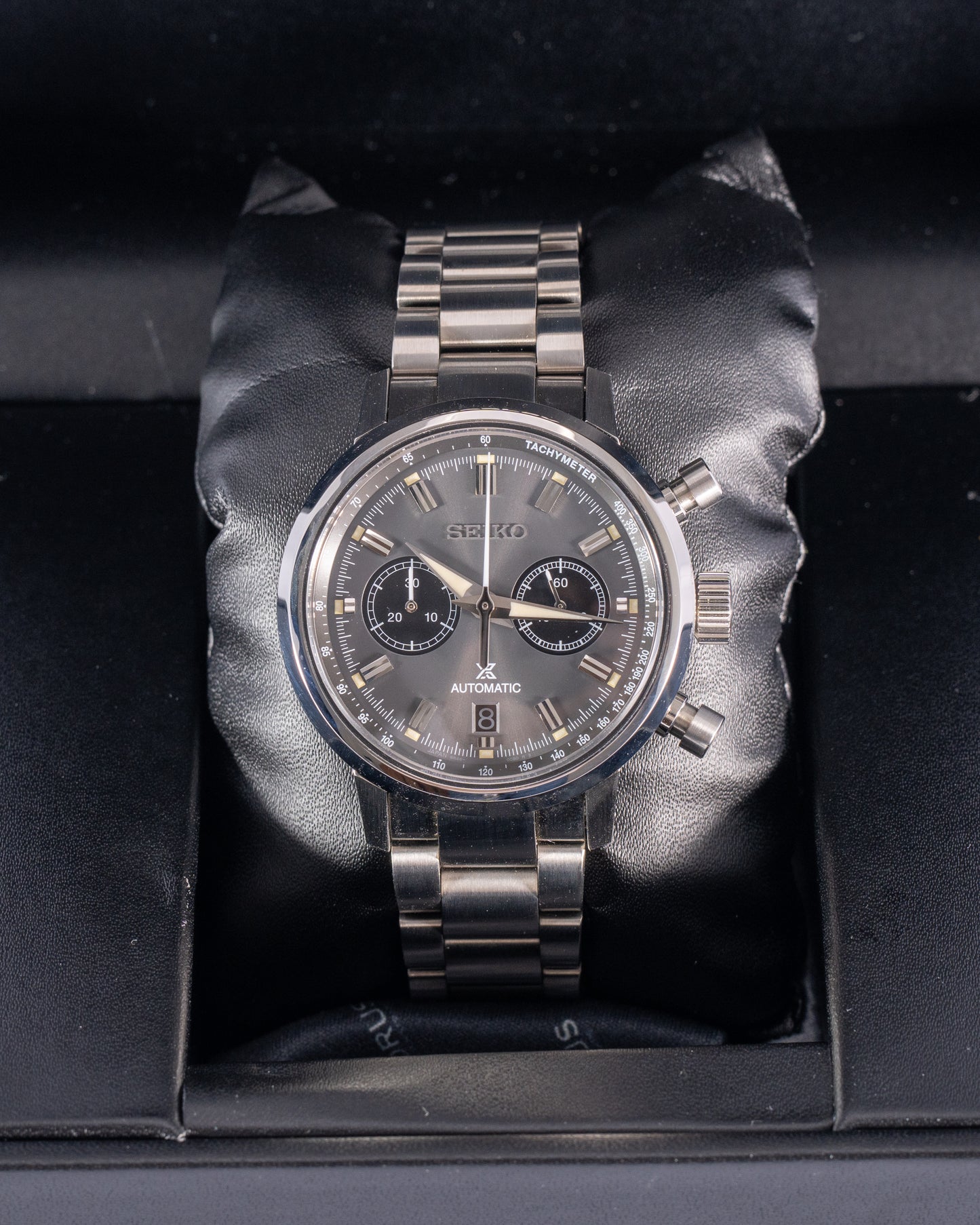 Seiko Prospex Speedtimer SRQ037 Gray Dial Chronograph Date 8R46 movement