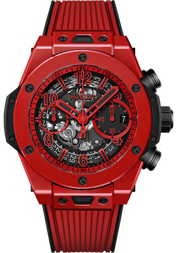 Hublot Big Bang Unico Red Magic Watch - 42 mm - Red Skeleton Dial - Black and Red Rubber Strap Limited Edition of 500 - 441.CF.8513.RX