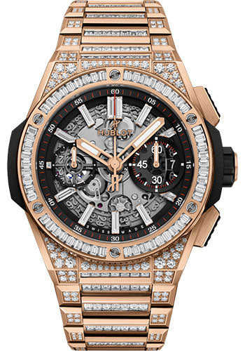 Hublot Big Bang Integrated King Gold Jewellery Watch - 42 mm - Black Skeleton Dial - 451.OX.1180.OX.9804