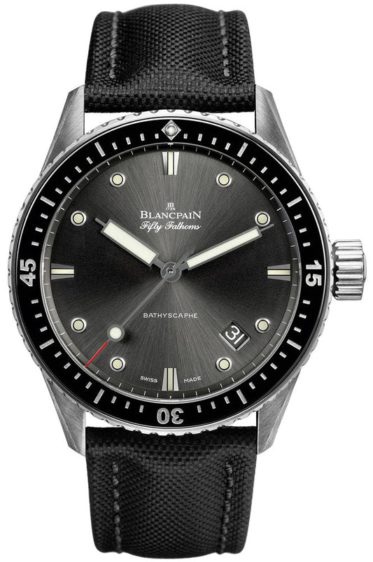 Blancpain Fifty Fathoms Bathyscaphe 43mm Black Sail-Canvas Men's Watch - 5000 1110 B52A