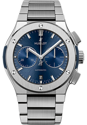 Hublot Classic Fusion Blue Chronograph Titanium Bracelet Watch - 520.NX.7170.NX