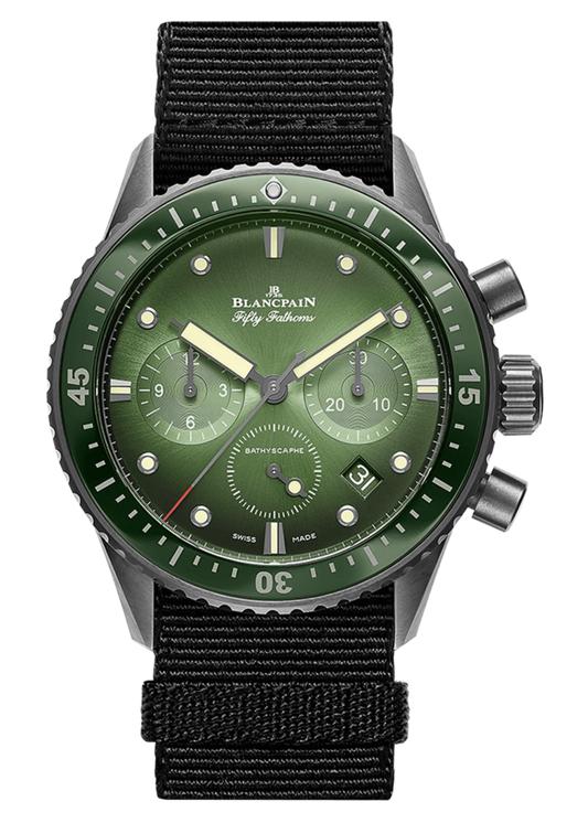 Blancpain Fifty Fathoms Bathyscaphe Tropical Green Chronographe Flyback Men's Watch - 5200 0153 NABA