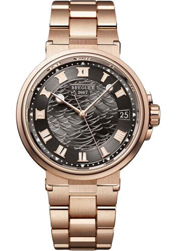 Breguet Marine 5517 - Rose Gold Case - Black Dial - Bracelet - 5517BR/G3/RZ0