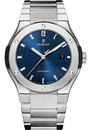 Hublot Classic Fusion Blue Titanium Bracelet Watch - 568.NX.7170.NX