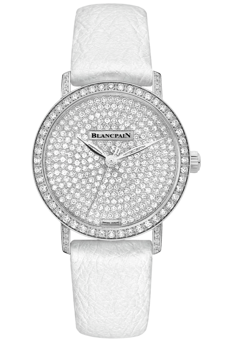 Blancpain Villeret Ultraplate Diamond White Gold Ostrich Ladies Watch - 6104 1963 58A