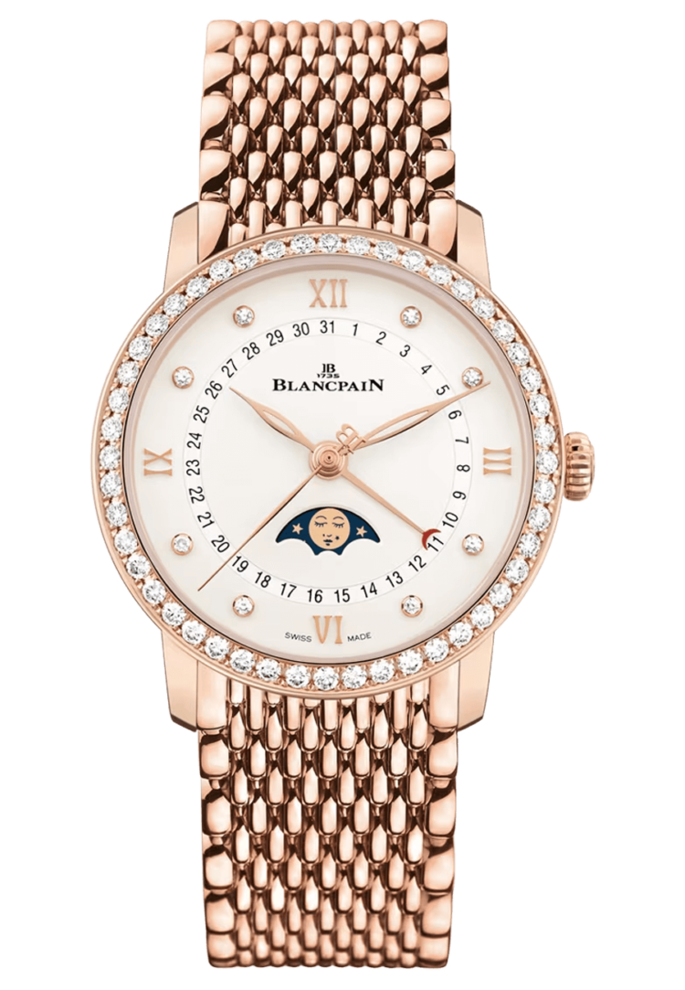 Blancpain Villeret Quantieme Phase de Lune Red Gold Diamond Ladies Watch - 6126 2987 MMB