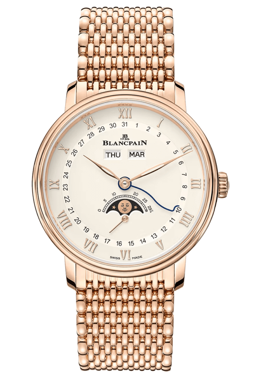 Blancpain Villeret Quantieme Complet Opalin Red Gold Men's Watch - 6264 3642 MMB