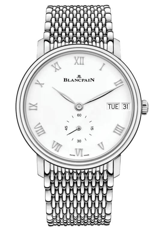 Blancpain Villeret Jour Date Mille Mailles Steel Men's Watch - 6652 1127 MMB