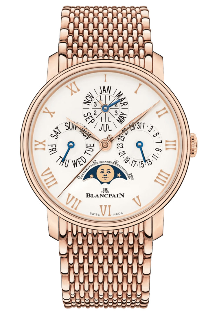 Blancpain Villeret Quantieme Perpetuel Phases de Lune Red Gold Men's Watch - 6656 3642 MMB