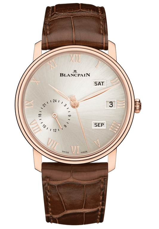 Blancpain Villeret Quantieme Annuel GMT Red Gold Alligator Men's Watch - 6670A 3642 55B