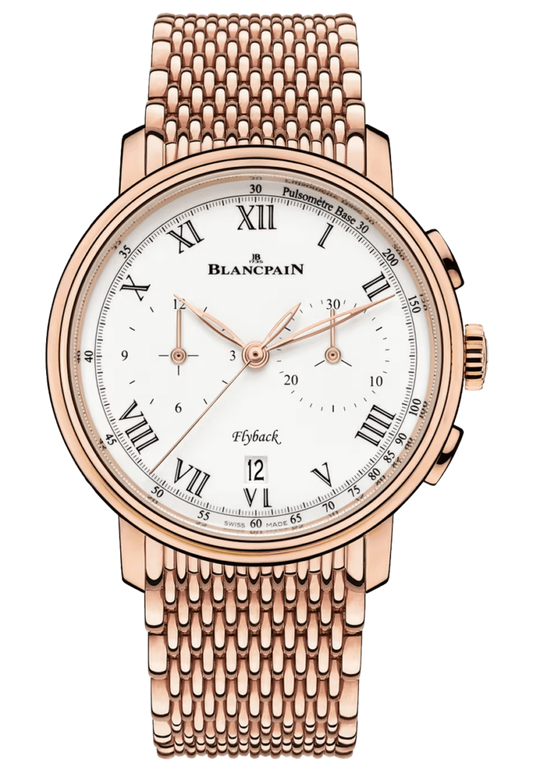 Blancpain Villeret Chronographe Flyback Pulsometre Red Gold Men's Watch - 6680F 3631 MMB