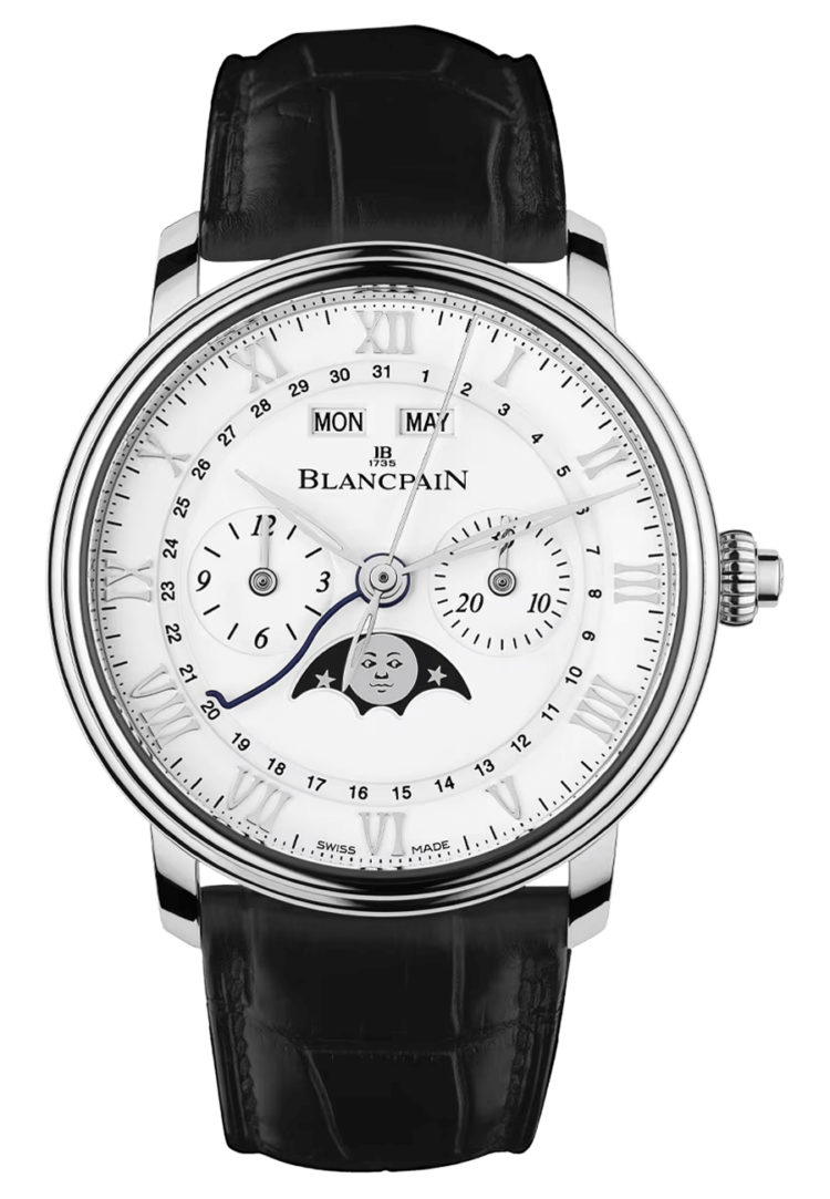 Blancpain Villeret Chronographe Monopoussoir Steel Alligator Men's Watch - 6685 1127 55B