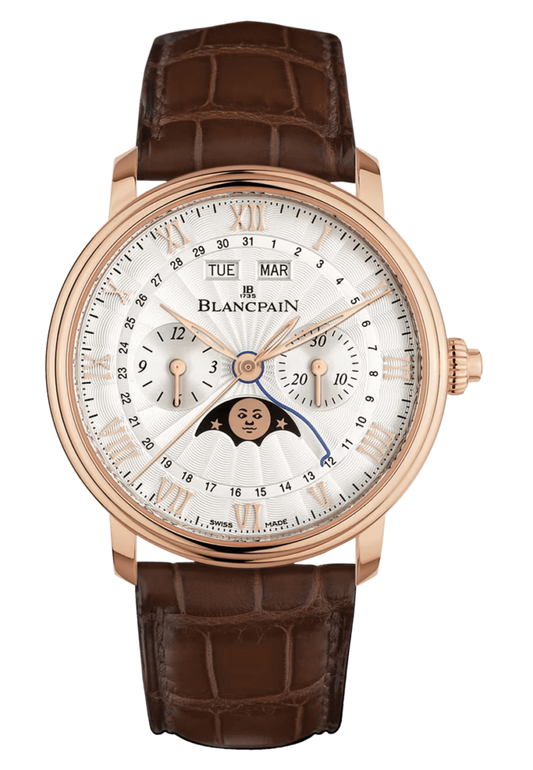 Blancpain Villeret Chronographe Monopoussoir Red Gold Alligator Men's Watch - 6685 3642 55B