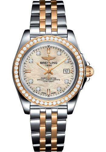 Breitling Galactic 32 Sleek Watch - Steel & rose Gold, gem-set bezel - Mother-Of-Pearl Diamond Dial - Steel And Rose Gold Bracelet - C7133053/A803/792C