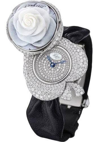 Breguet Secret de la Reine GJ24BB8548DDC3 - White Gold Case - Diamond Paved Dial - Black Satin Strap - GJ24BB8548/DDC3