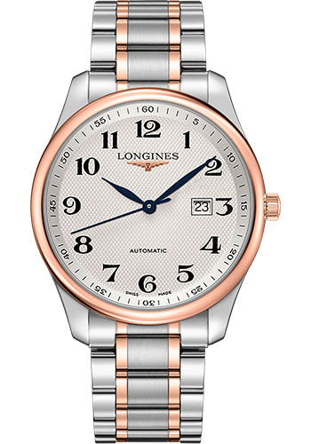 Longines Master Collection Watch - 42 mm Steel And Pink Gold Cap 200 Case - Silver Barleycorn Arabic Dial - Bracelet - L2.893.5.79.7