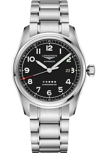 Longines Spirit Automatic Watch - 42 mm Steel Case - Black Arabic Dial - Bracelet - L3.811.4.53.6