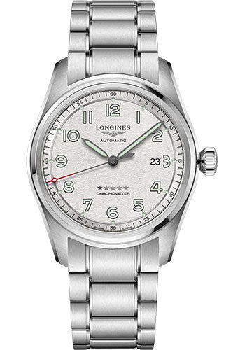 Longines Spirit Automatic Watch - 42 mm Steel Case - Silver Arabic Dial - Bracelet - L3.811.4.73.6