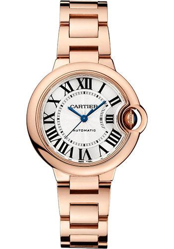 Cartier Ballon Bleu de Cartier Watch - 33 mm Rose Gold Case - Silvered Dial - Interchangeable Bracelet - WGBB0042