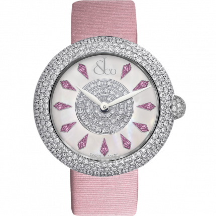 Jacob & Co. Brilliant Half Pave Pink Sapphires 38 mm BQ020.10.RH.KC.A