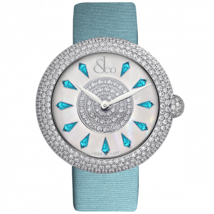 Jacob & Co. Brilliant Half Pave Icy Blue Sapphires 38 mm BQ020.10.RH.KG.A