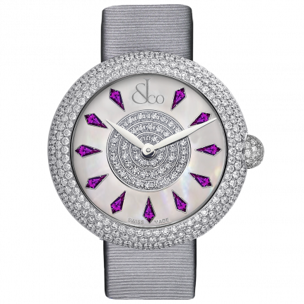 Jacob & Co. Brilliant Half Pave Amethyst Sapphires 38 mm BQ020.10.RH.KH.A