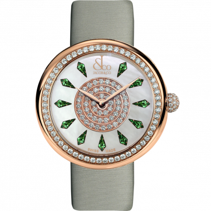 Jacob & Co. Brilliant One Row Rose Gold Tsavorites 38 mm BQ020.40.RO.KD.A