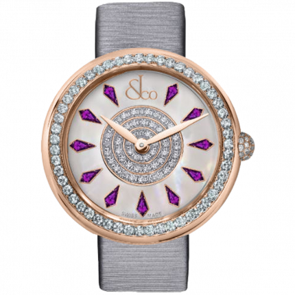 Jacob & Co. Brilliant One Row Rose Gold Amethyst Sapphires 38 mm BQ020.40.RO.KH.A