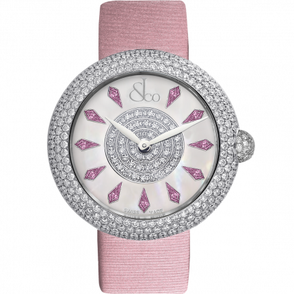 Jacob & Co. Brilliant Half Pave Pink Sapphires 44 mm BQ030.10.RH.KC.A