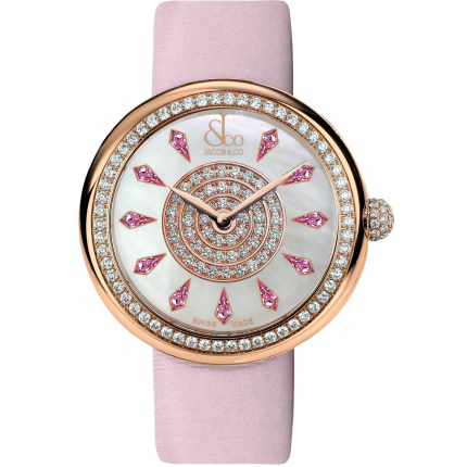 Jacob & Co. Brilliant One Row Rose Gold Pink Sapphires 44 mm BQ030.40.RO.KC.A