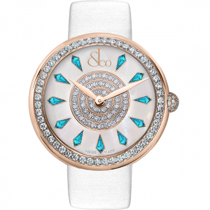 Jacob & Co. Brilliant One Row Rose Gold Icy Blue Sapphires 44 mm BQ030.40.RO.KG.A