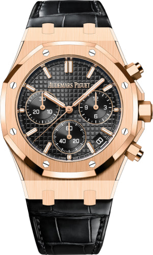 Audemars Piguet Royal Oak Chronograph "50th Anniversary" Rose Gold Black Dial 41mm Leather Strap | 26240OR.OO.D002CR.01