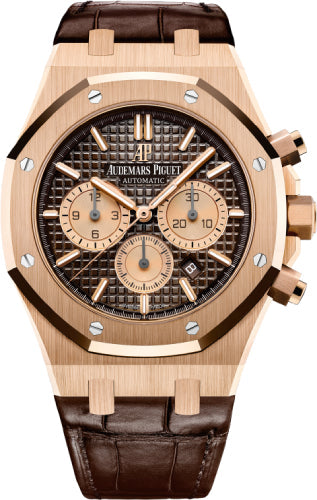 Audemars Piguet Royal Oak Chronograph Rose Gold 41mm Brown Index Brown Leather | 26331OR.OO.D821CR.01