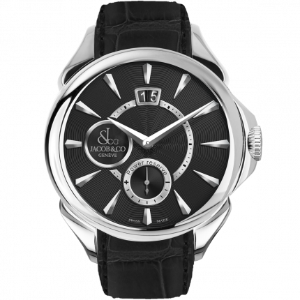 Jacob & Co. Palatial Classic Manual Big Date Steel Black Guilloche Dial 42 mm PC400.10.NS.AB.A