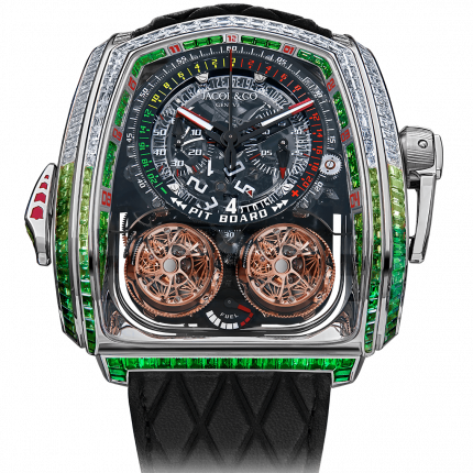 Jacob & Co. Twin Turbo Furious Baguette White Diamonds & Tsavorites TT800.40.AA.UB.ABVEA